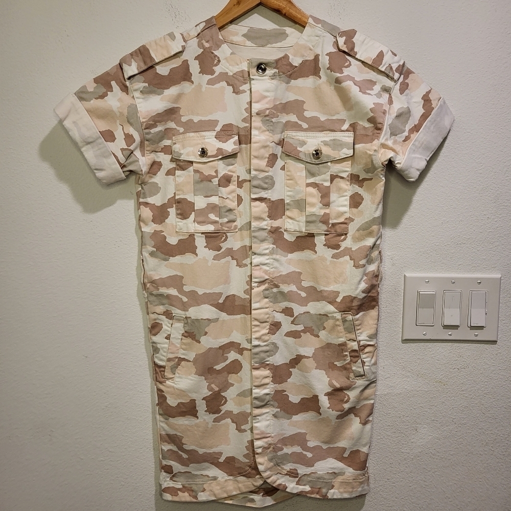 Patrizia Pepe Camo earthy tone dress